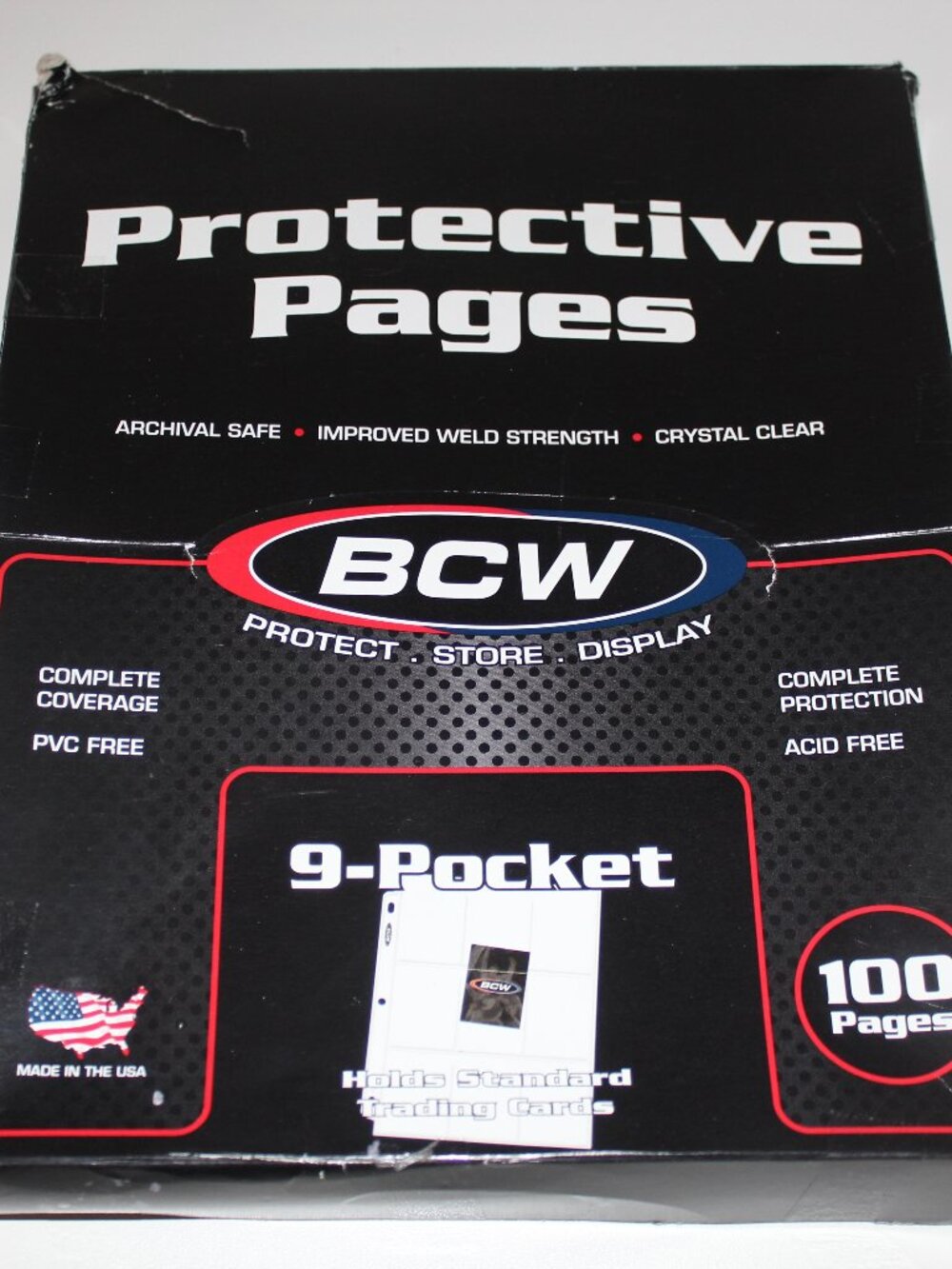 9-POCKET PROTECTIVE PAGES Sports Cards Pokémon NFL NBA MLB NHL 100CT BOX